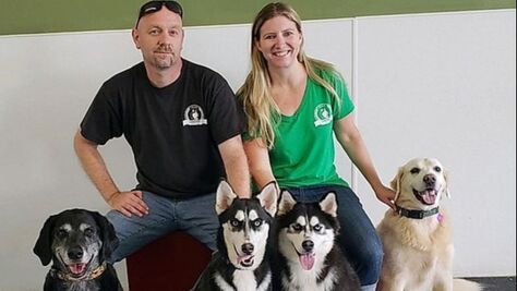 ustin’s Canine Campus owners Justin Bonn and Carrie Lindley